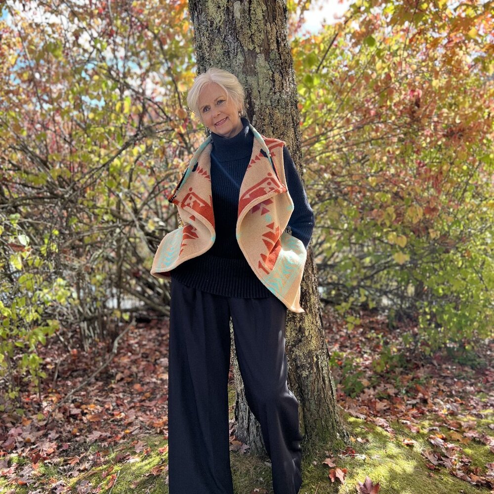 New - Women's Woven Fleece Vest - Long Length - Powderhorn